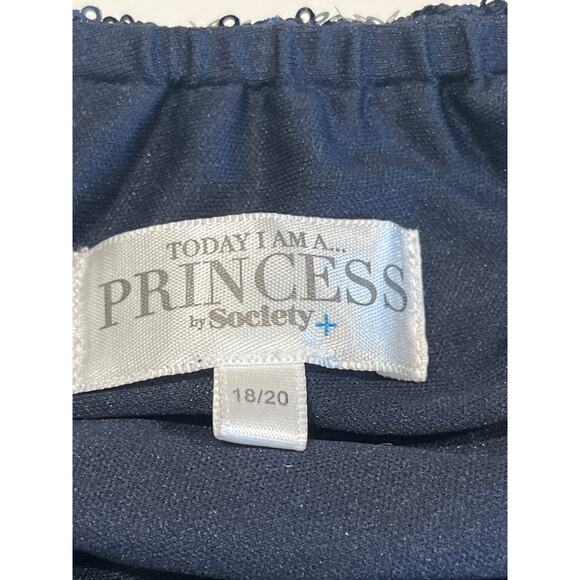 Society Plus Blue Sequin Ball Gown Skirt or Dress Women's Size 18-20 Zip GLAM - Picture 4 of 14